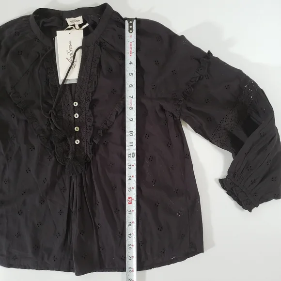 Arnhem Boho Western Prairie Blouse Midnight Black - Picture 14 of 17